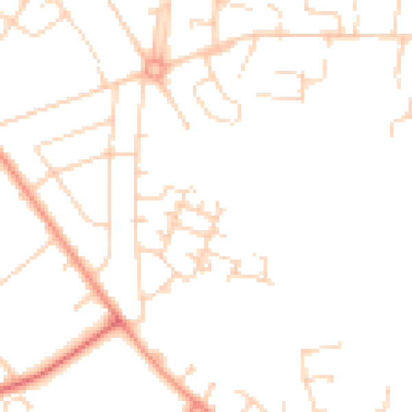 Daytime road noise heatmap for YO24 4QU