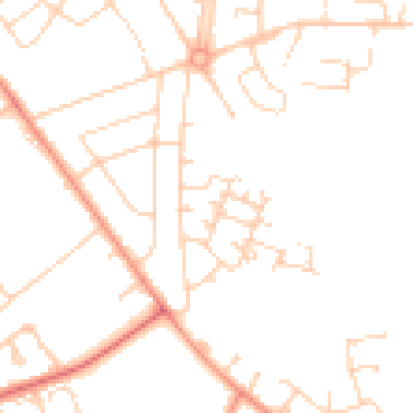 Daytime road noise heatmap for YO24 4QY