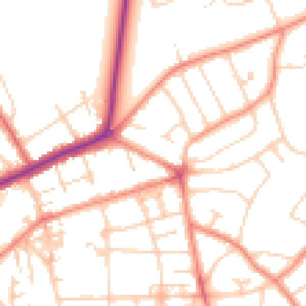 Daytime road noise heatmap for YO31 0AA