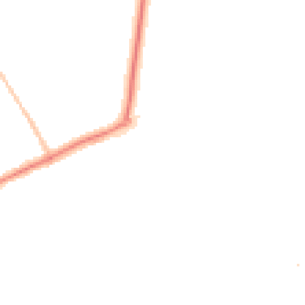 Night-time road noise heatmap for YO31 0AB
