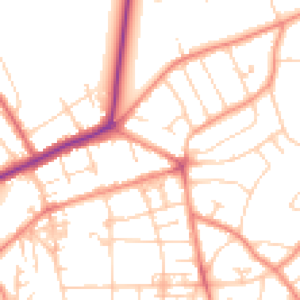 Daytime road noise heatmap for YO31 0AD