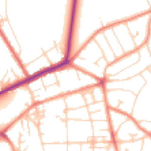Daytime road noise heatmap for YO31 0AE