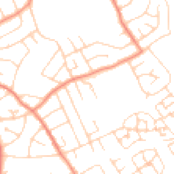 Daytime road noise heatmap for YO31 0AF