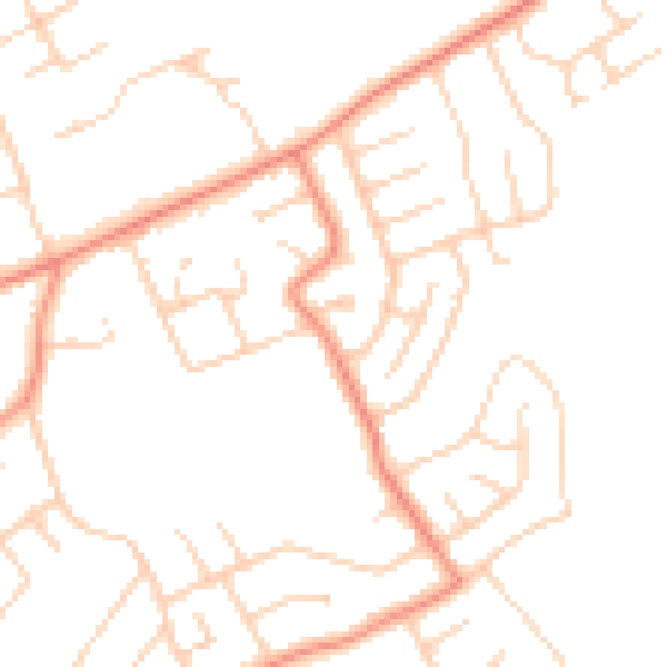 Daytime road noise heatmap for YO31 0HF