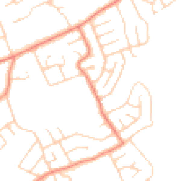 Daytime road noise heatmap for YO31 0HG