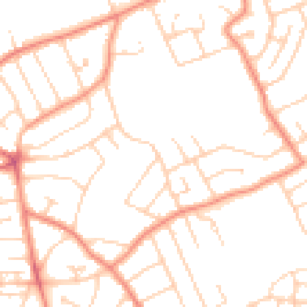 Daytime road noise heatmap for YO31 0LG