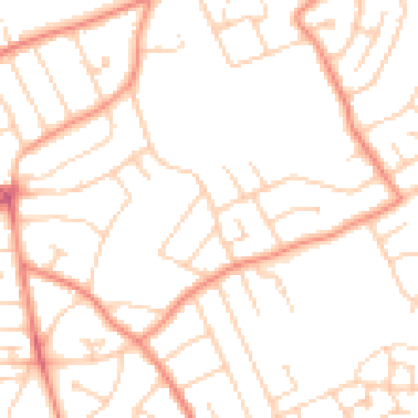 Daytime road noise heatmap for YO31 0LH