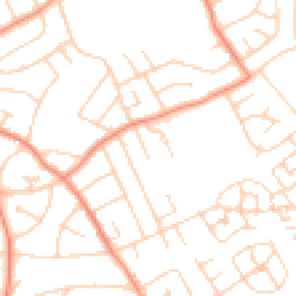 Daytime road noise heatmap for YO31 0LN