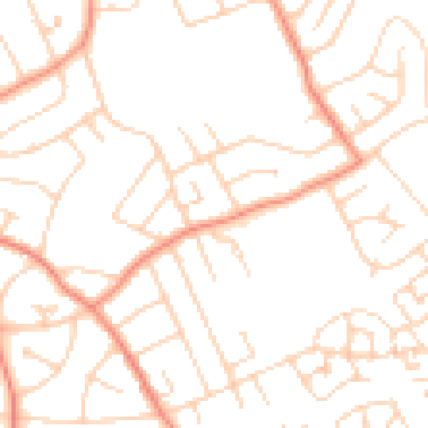 Daytime road noise heatmap for YO31 0LP