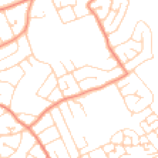 Daytime road noise heatmap for YO31 0LR
