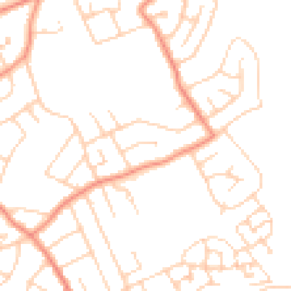 Daytime road noise heatmap for YO31 0LT