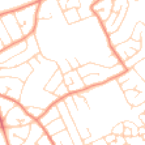 Daytime road noise heatmap for YO31 0LU
