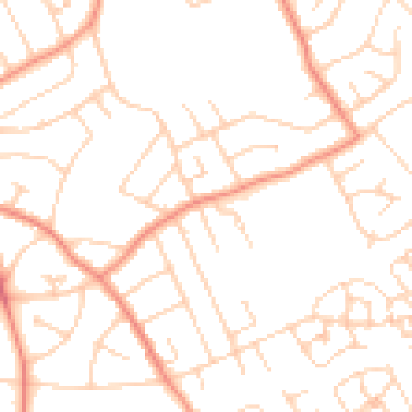 Daytime road noise heatmap for YO31 0LW