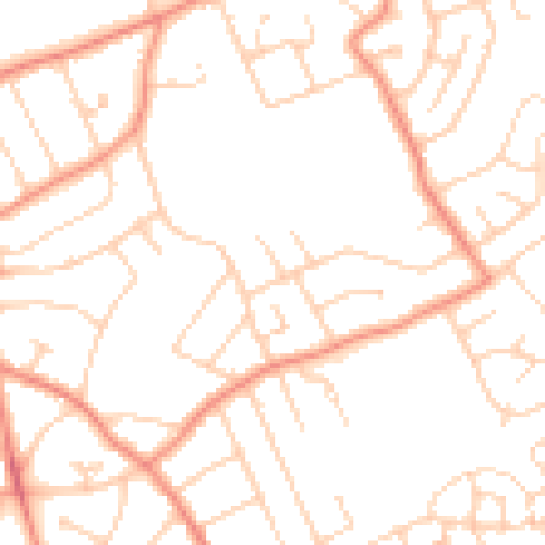 Daytime road noise heatmap for YO31 0LX