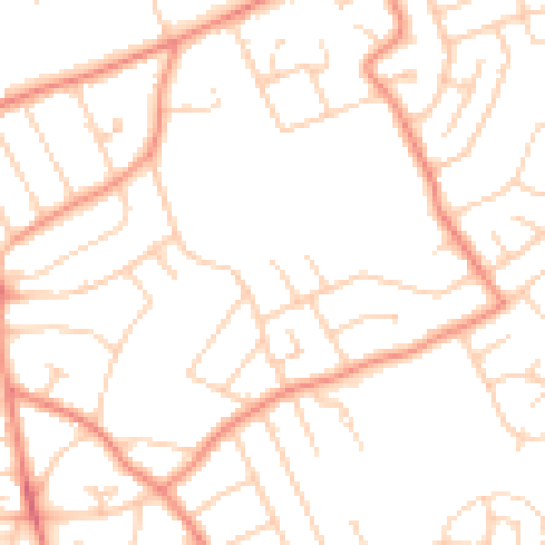 Daytime road noise heatmap for YO31 0LY