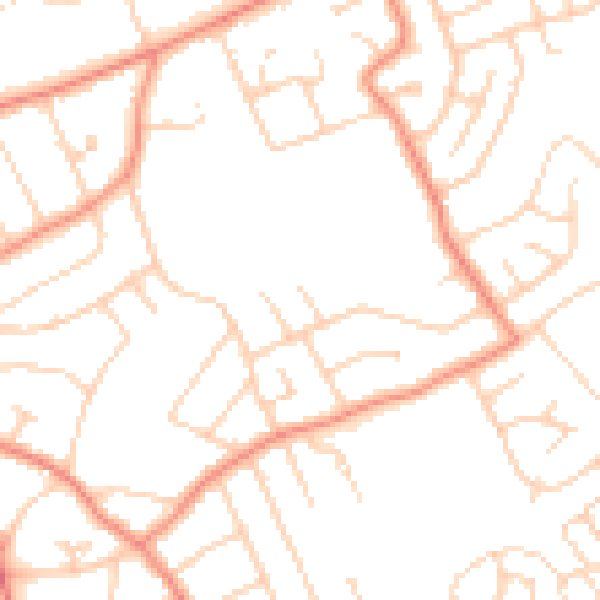 Daytime road noise heatmap for YO31 0LZ