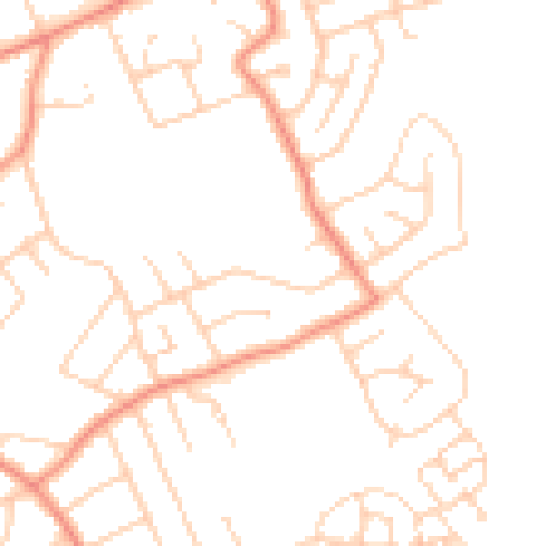 Daytime road noise heatmap for YO31 0NA