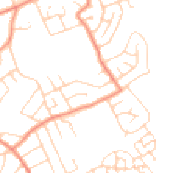 Daytime road noise heatmap for YO31 0NB