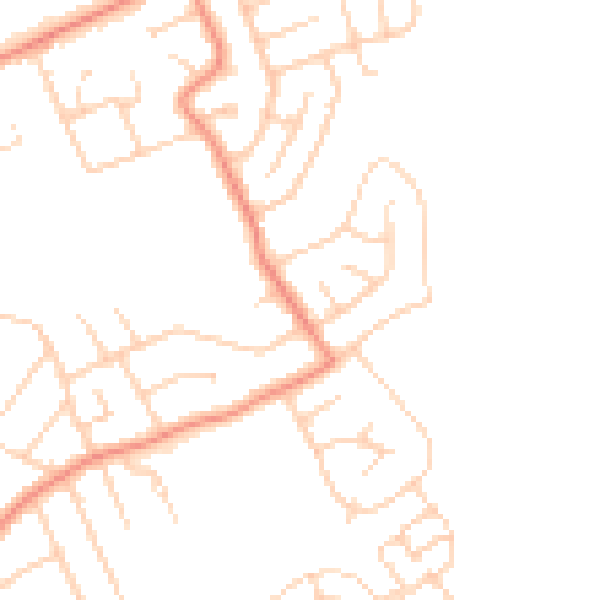 Daytime road noise heatmap for YO31 0ND