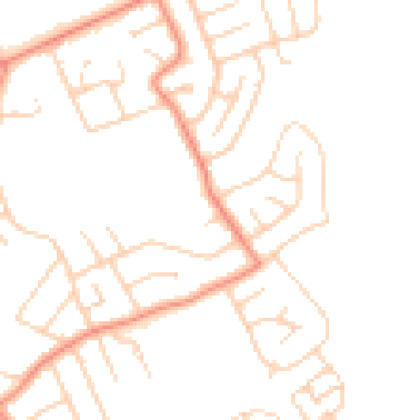 Daytime road noise heatmap for YO31 0NE