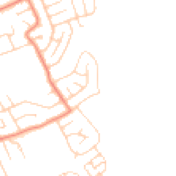 Daytime road noise heatmap for YO31 0NN
