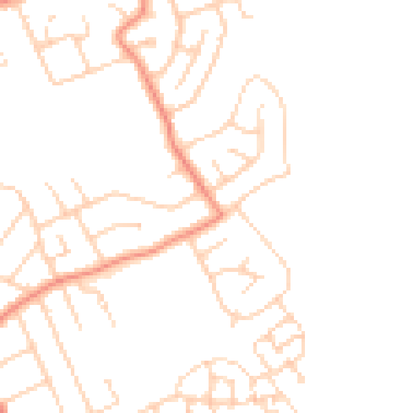 Daytime road noise heatmap for YO31 0NP