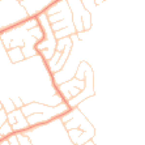 Daytime road noise heatmap for YO31 0NQ