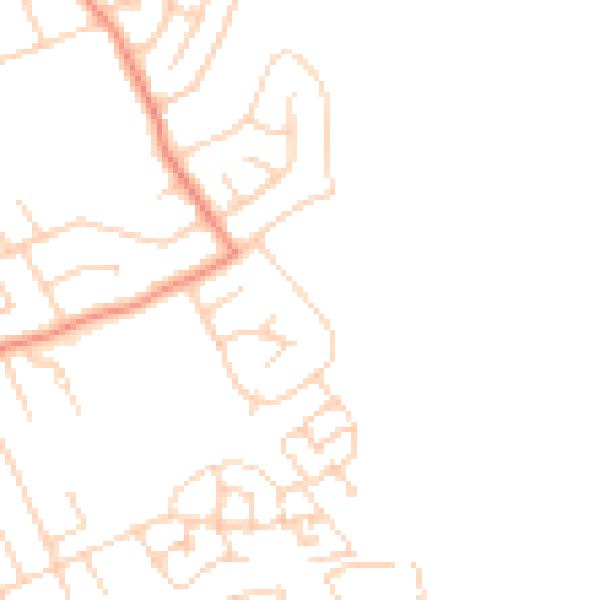Daytime road noise heatmap for YO31 0NR