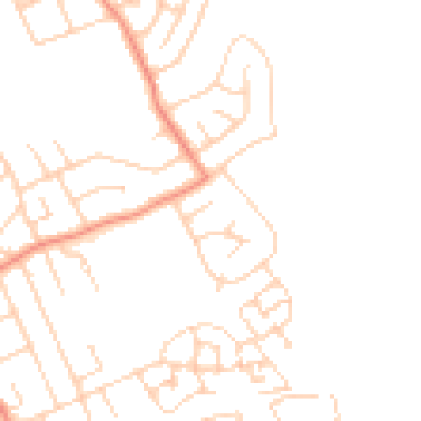Daytime road noise heatmap for YO31 0NX