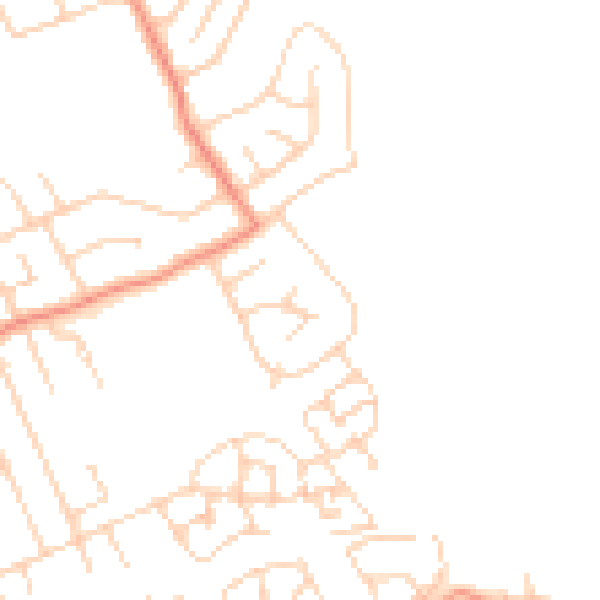 Daytime road noise heatmap for YO31 0NY
