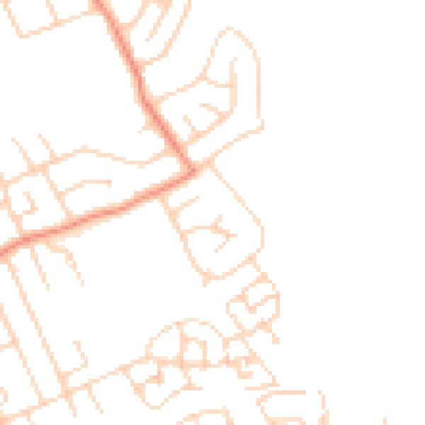 Daytime road noise heatmap for YO31 0NZ