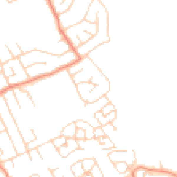 Daytime road noise heatmap for YO31 0PA
