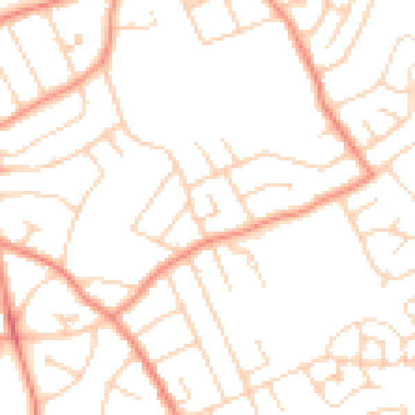 Daytime road noise heatmap for YO31 0PJ