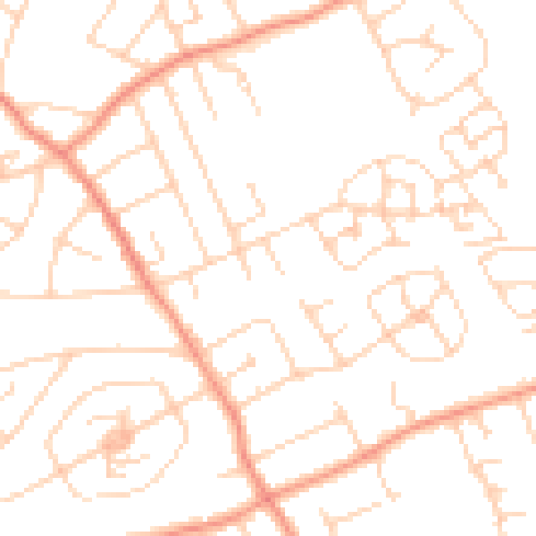 Daytime road noise heatmap for YO31 0QF
