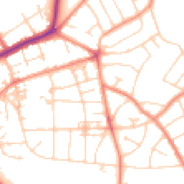 Daytime road noise heatmap for YO31 0RY