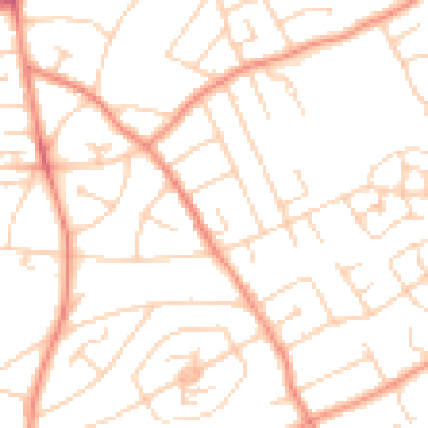 Daytime road noise heatmap for YO31 0TH
