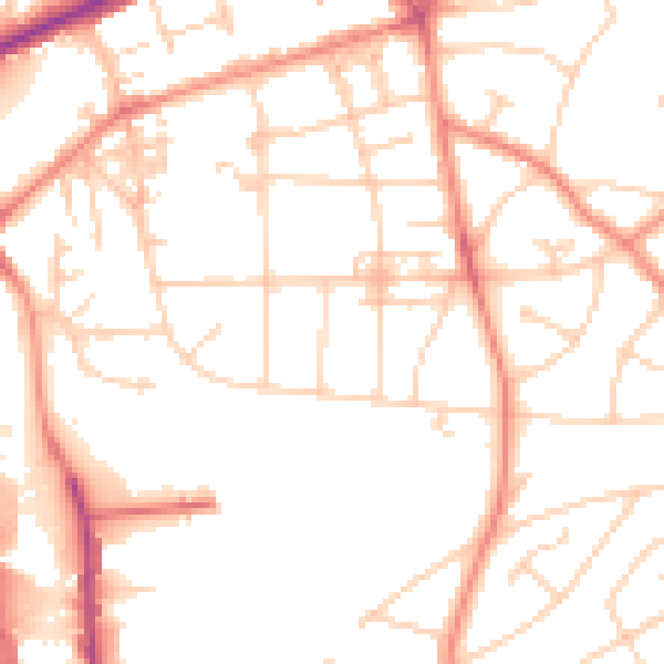 Daytime road noise heatmap for YO31 0UL