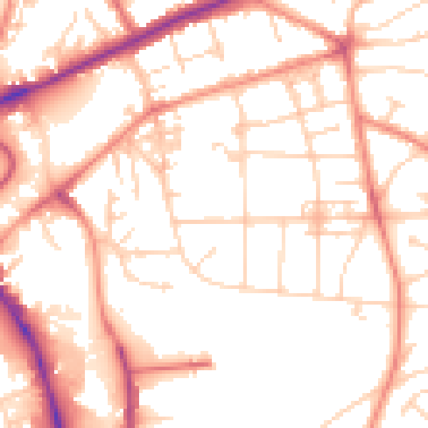 Daytime road noise heatmap for YO31 0UX