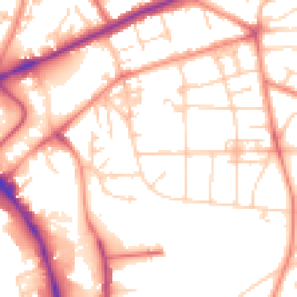 Daytime road noise heatmap for YO31 0UY