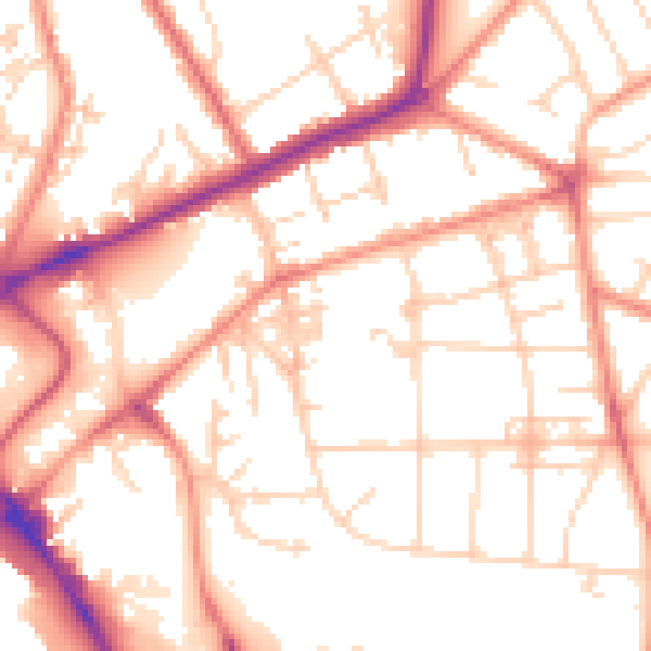 Daytime road noise heatmap for YO31 0XH