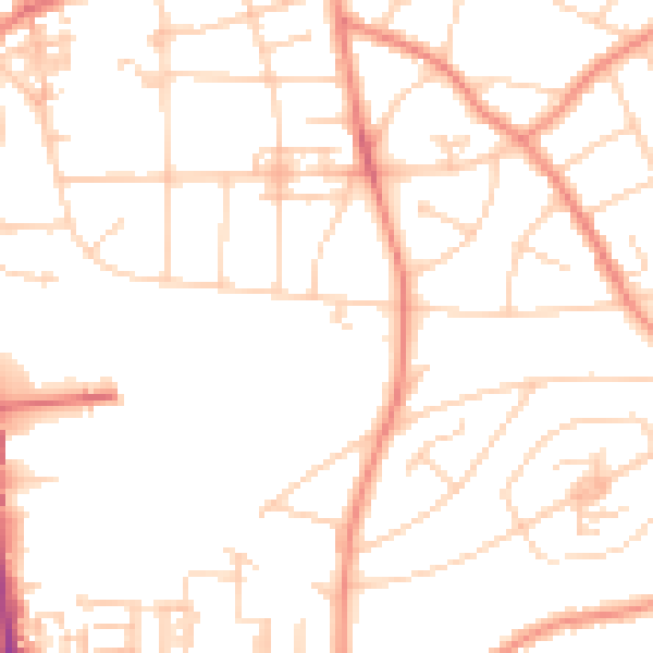 Daytime road noise heatmap for YO31 0YB