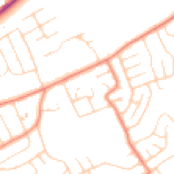 Daytime road noise heatmap for YO31 1AA