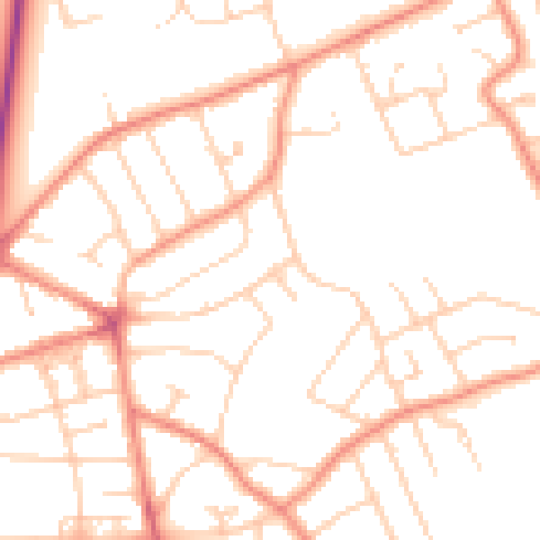 Daytime road noise heatmap for YO31 1AN