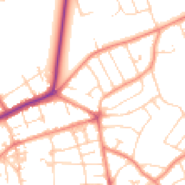 Daytime road noise heatmap for YO31 1BL