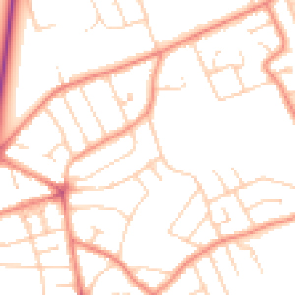 Daytime road noise heatmap for YO31 1DN