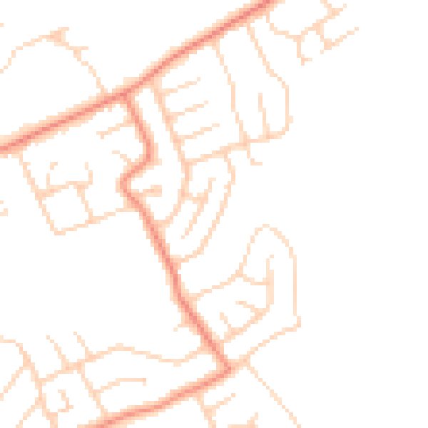 Daytime road noise heatmap for YO31 1HJ