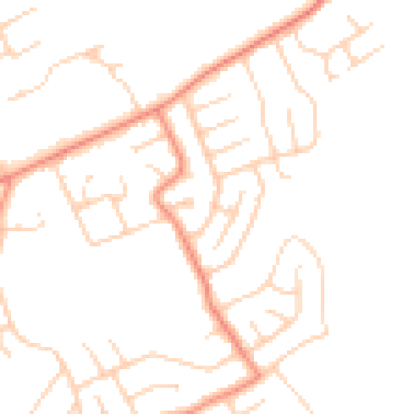 Daytime road noise heatmap for YO31 1HP