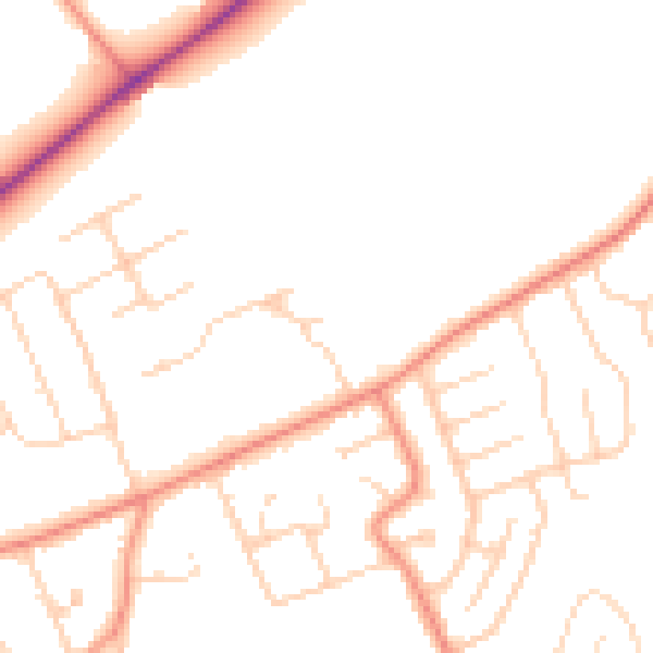 Daytime road noise heatmap for YO31 1JF
