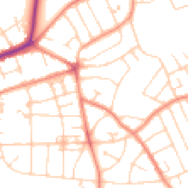 Daytime road noise heatmap for YO31 1SH