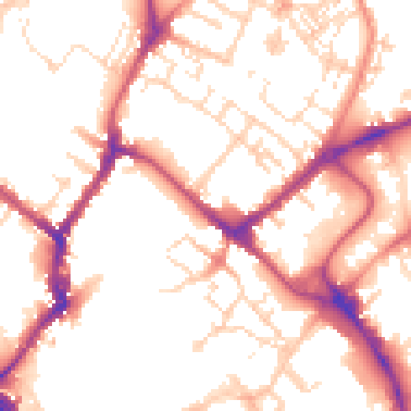 Daytime road noise heatmap for YO31 7HA